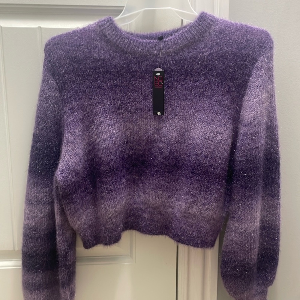 3/$15 NWT purple cropped sweater woman’s large